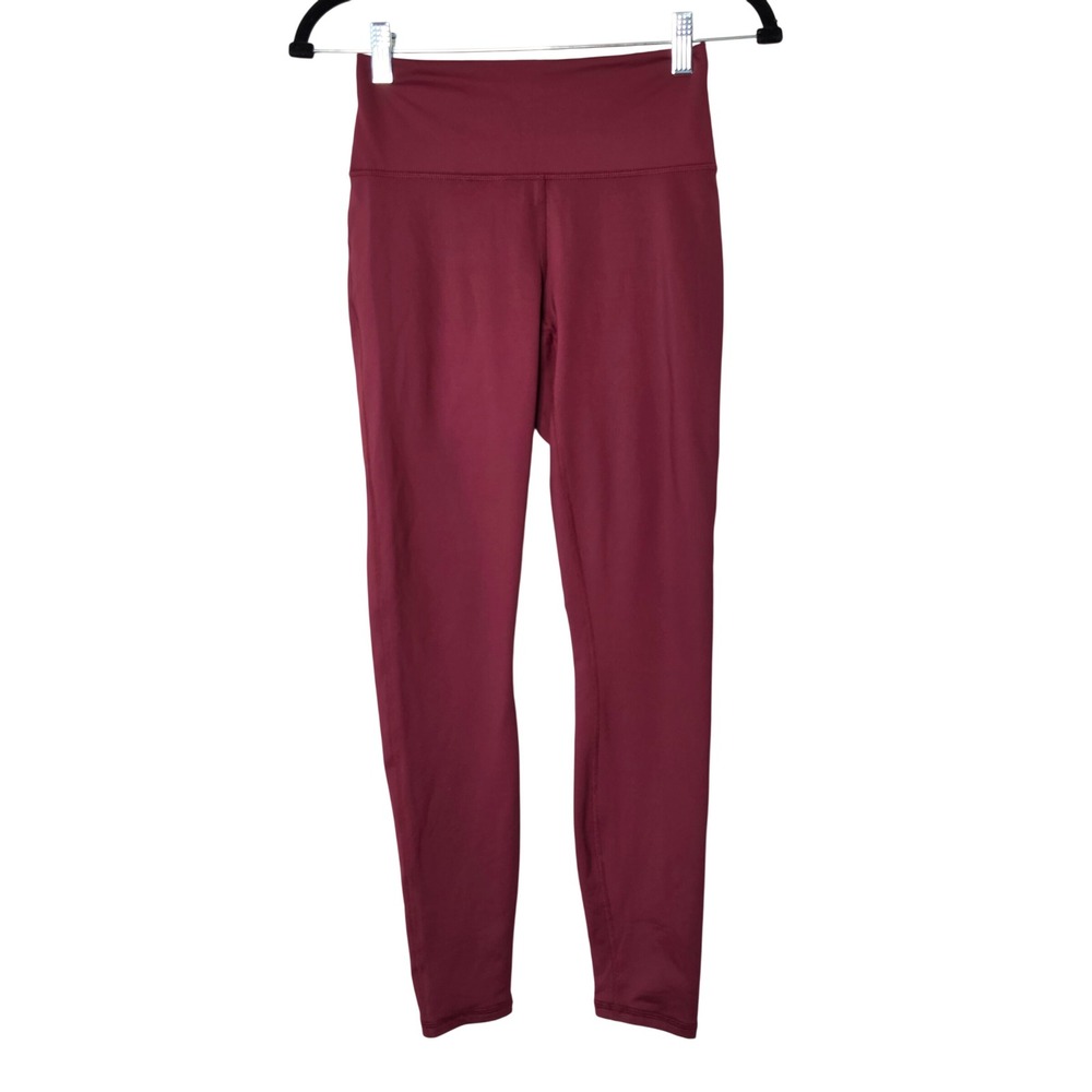 Fabletics Leggings Women XS Burgundy High Waisted Solid Athletic Activewear
